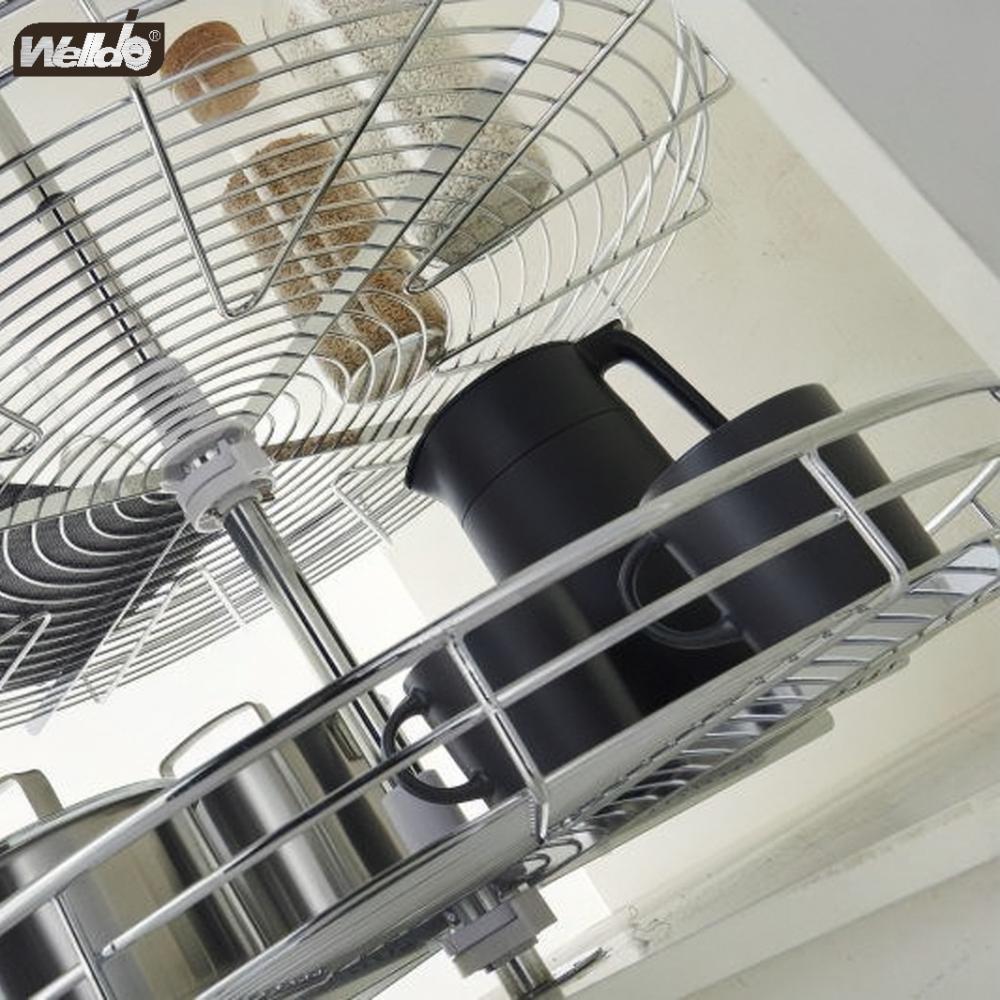 Welldo纬东 橱柜转角转盘拉篮橱柜双层360°转盘置物拉篮