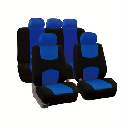 Car Seat Cover Set, 9-Piece Flat | Universal seat cover - blue-2-piece-set-front-single-seat