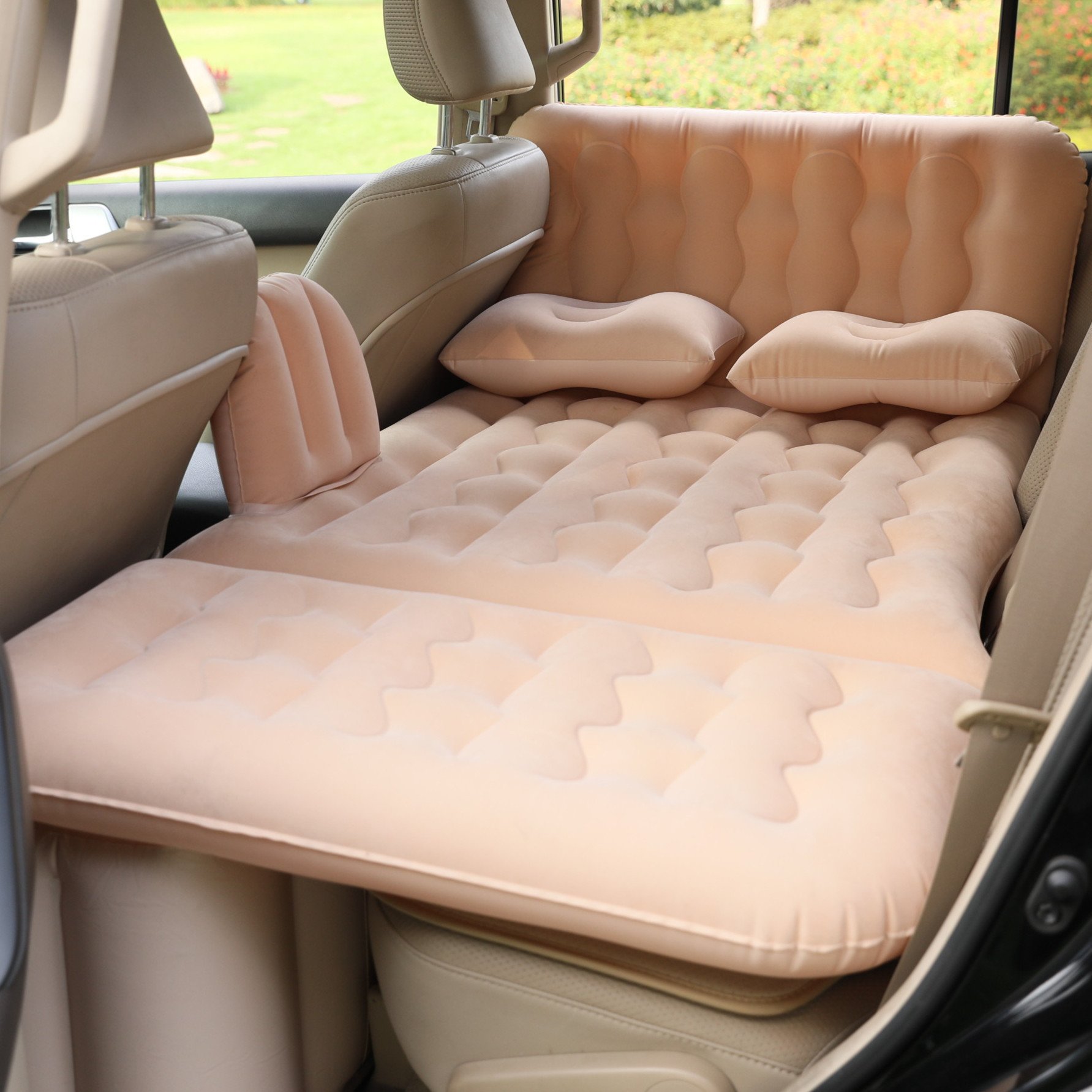 Car air mattress for the back seat of sedans, portable and comfortable for travel, quick inflation, available for dropshipping