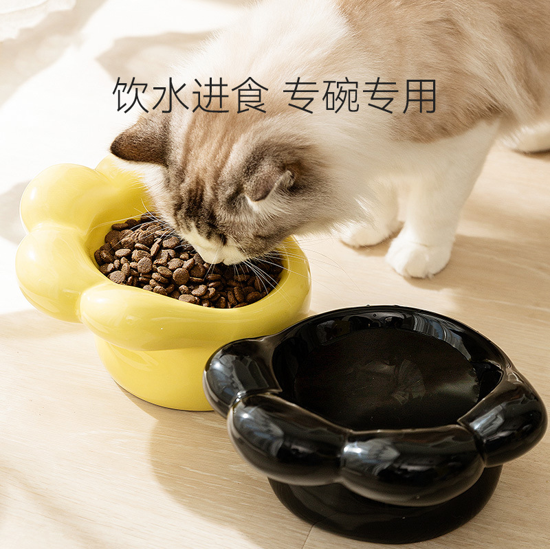 Gato lindo lindo dibujos animados simple garra de gato gato tazón para perros pequeños y medianos tazón de alimentación tazón de agua tazón para mascotas
