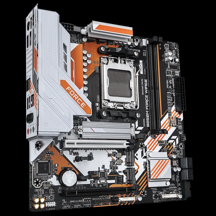 Материнская плата настольного компьютера Gigabyte B850M FORCE WIFI6E Warhawk подходит для поддержки процессоров AM5