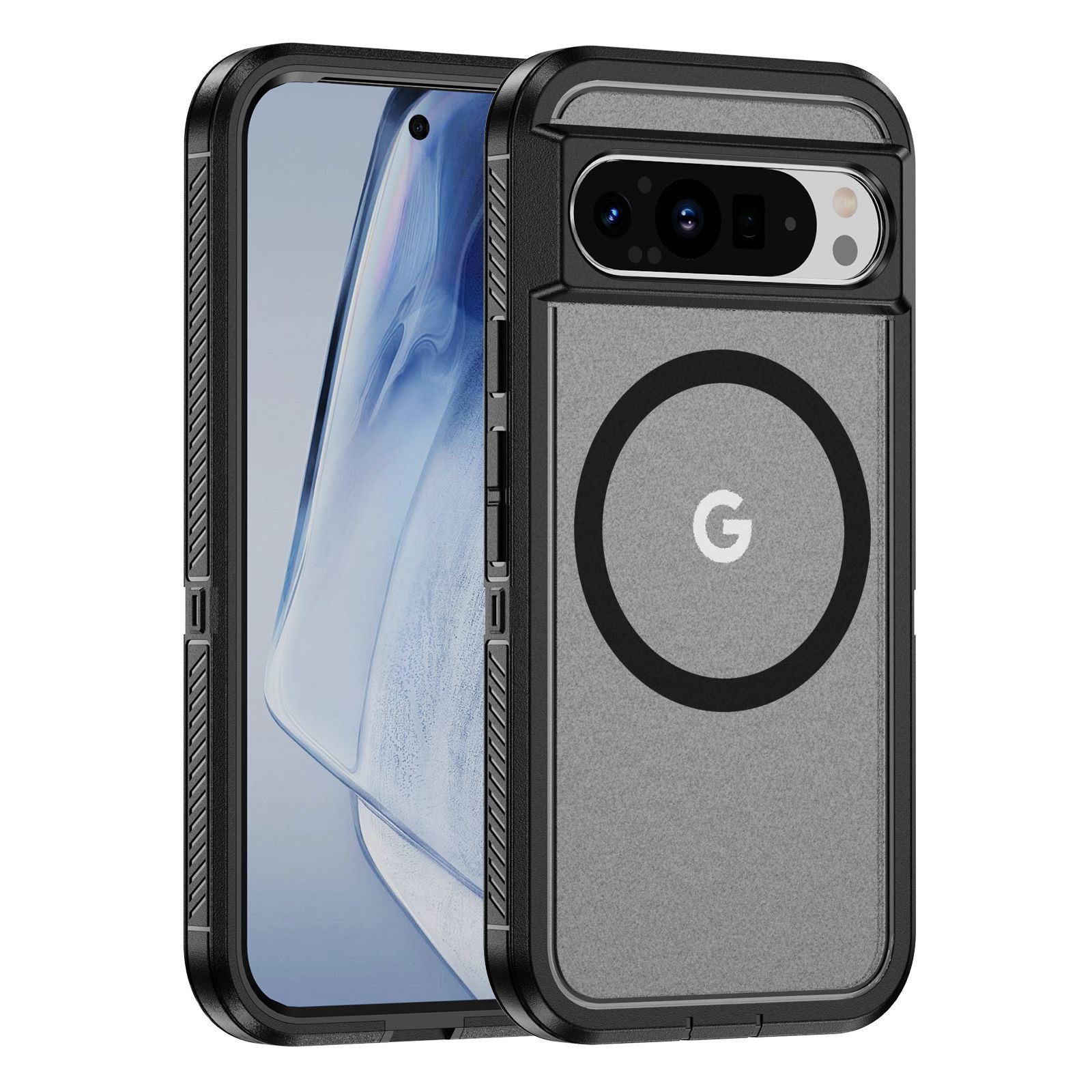 Aplicable a Google Pixel9ProXL Guardian Funda para teléfono móvil con succión magnética Funda protectora tres en uno antideslizante y antiarañazos
