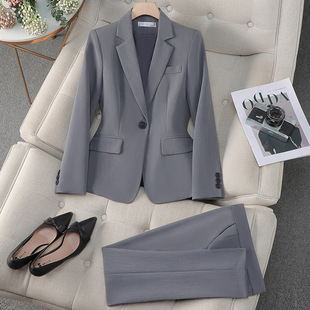 Advanced Gray Suit suit Women's Spring and Autumn 2025 New College Student Interview Professional Dress Suit Jacket