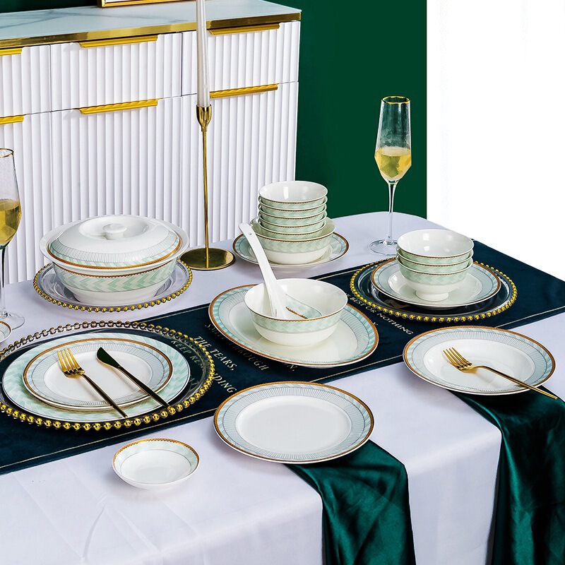 Rice bowl set bowl gift bone china single free matching large noodle bowl household tableware ceramic dishes and plates