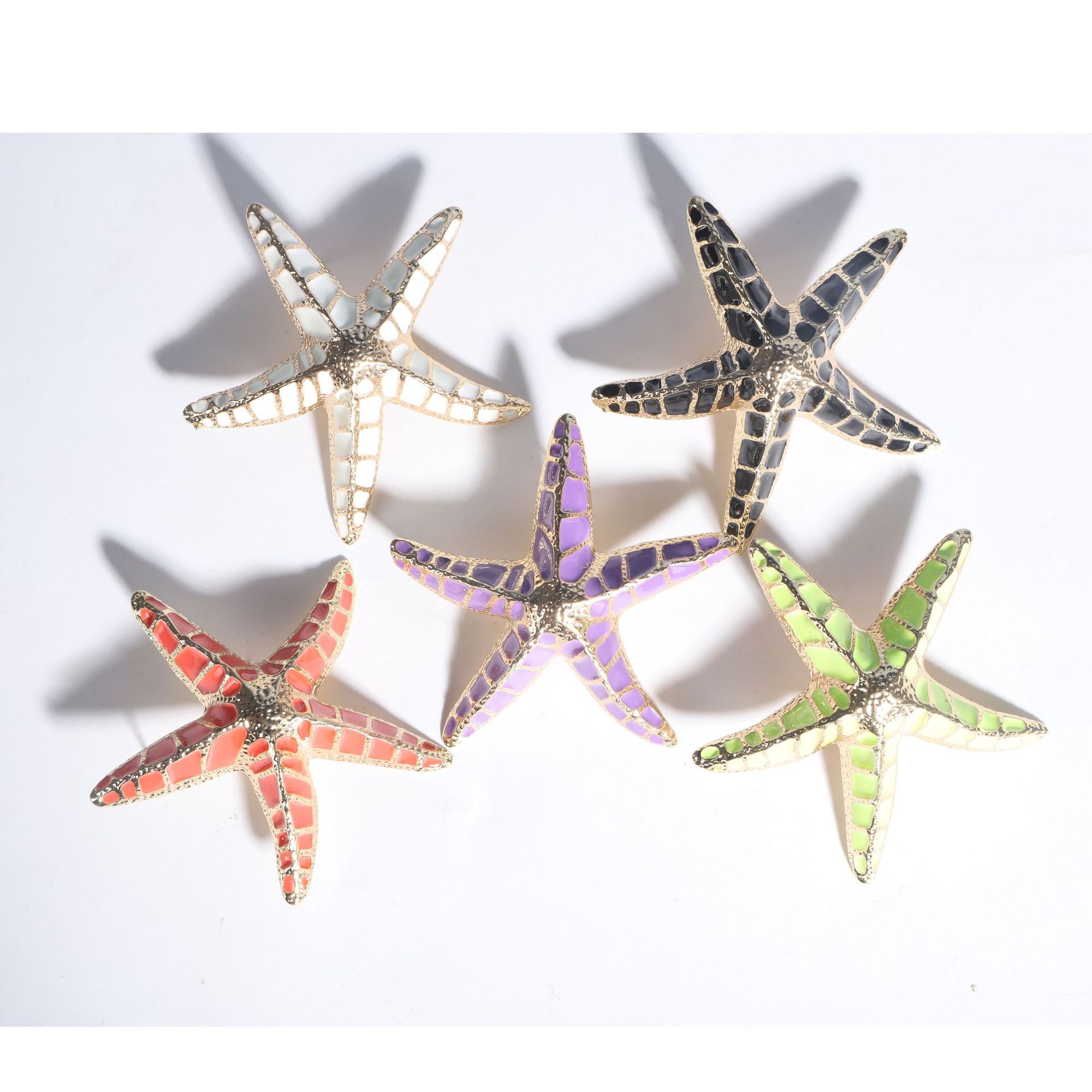 Fashion Starfish Alloy Enamel Ear Studs 1 Pair display picture 2