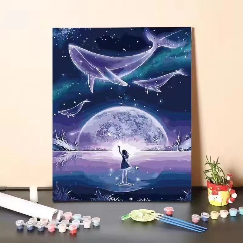 Caqui pintura simple pintura decorativa pintura china todo va bien bricolaje pintura al óleo digital pintado a mano pintura al óleo de relleno estilo chino