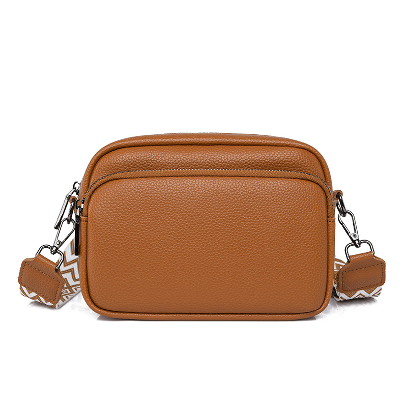 Bolso de mujer de cuero genuino transfronterizo de DENK 2023 nueva bolsa de mensajero de hombro de nicho de moda primera capa de piel de vaca pequeña bolsa cuadrada