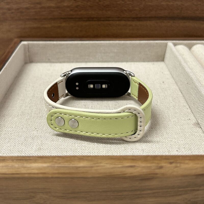 Suitable for Xiaomi Mi Band 9 Strap Color Matching Fine Double Stud Buckle Xiaomi 10/8/Nfc Leather Replacement Strap Wrist Strap