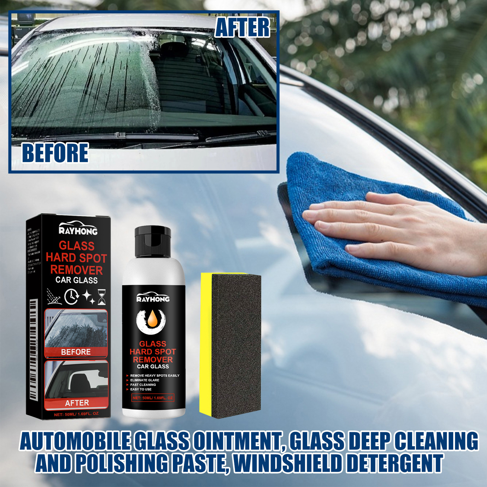 lešticí pasta pro hloubkové čištění autoskla, opravy škrábanců na sklo, čištění a dekontaminace, lešticí pasta_voghion.com