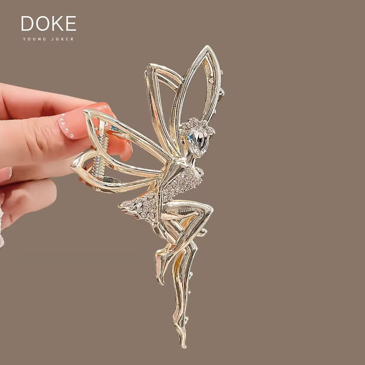 Women's Simple Style Angel Alloy Plating Rhinestones Hair Claws display picture 2