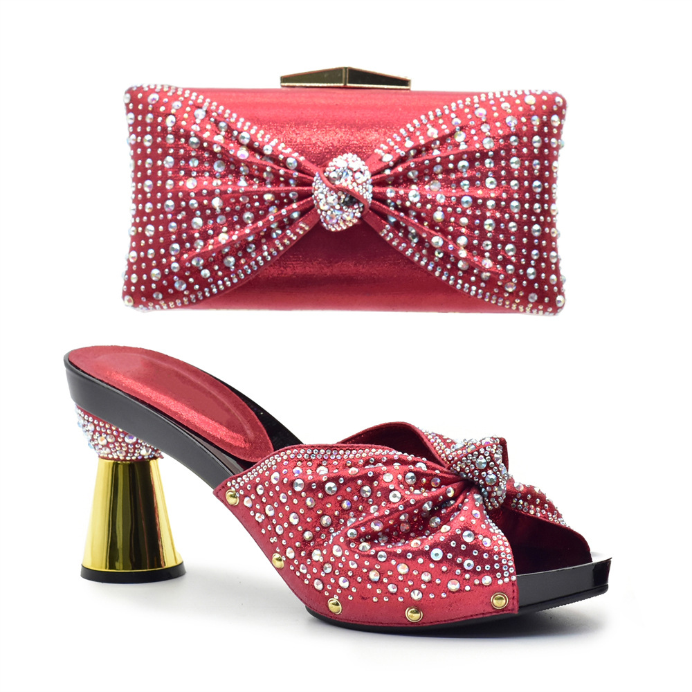 strik ontwerp hoge hakken all match leer vis mond vlek casual mode sandalen met handtas set_voghion.com