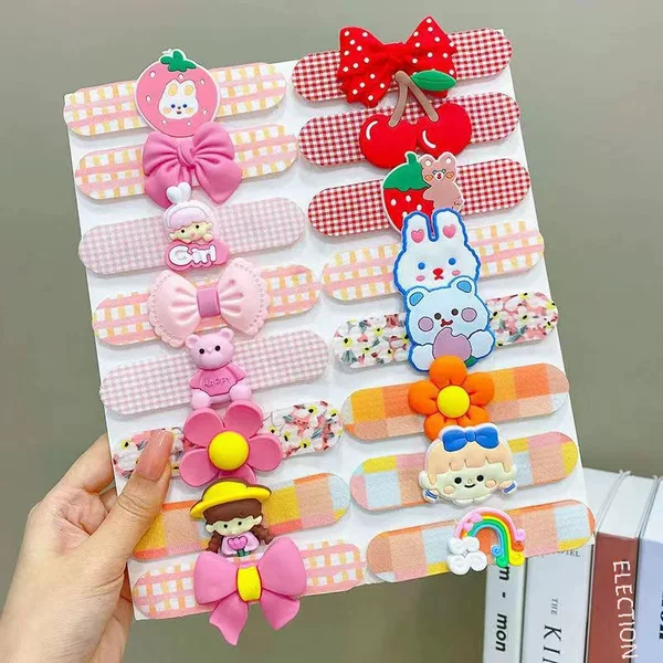 Children's Bangs Velcro Baby's Broken Hair Artifact Finishing Hairpin Girls Cute Flower Hair Posting Does Not Hit Hair