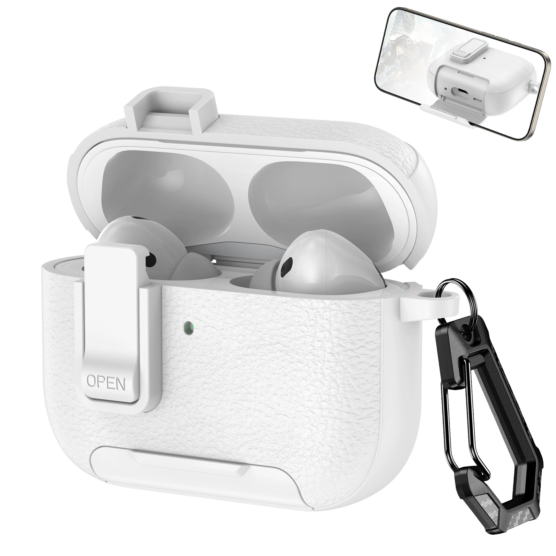 Подходит для наушников AirPods 4 раковина мобильного держателя замок Pro2 бизнес-мальчики наушники Pro3 простая кожаная отделка