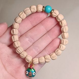 Popular Passion Seed Bracelet Xizang Style Straight Cut Deep Pit Ghost Face Single Circle High Density Original Seed Cypress Seed Buddha Bead Bracelet Chain for Women
