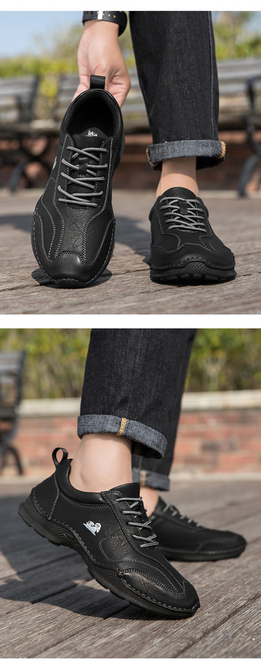 Giày lười nam thủ công da PU đế bằng cổ thấp cỡ lớn phong cách ngoài trời — 8727 màu kaki, 8727 màu đen, 8727 nâu nhạt, 8727 nâu sẫm chi tiết 22