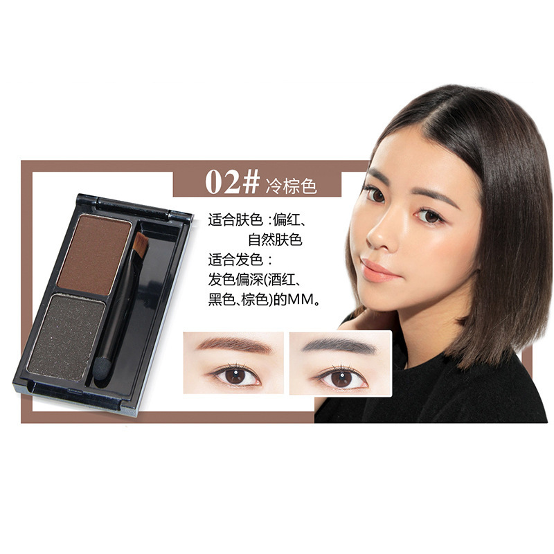 Maquillaje NOVO natural de dos colores Placa de polvo de cejas Placa de reparación tridimensional natural polvo de sombra de nariz impermeable a prueba de sudor de larga duración no floreciente