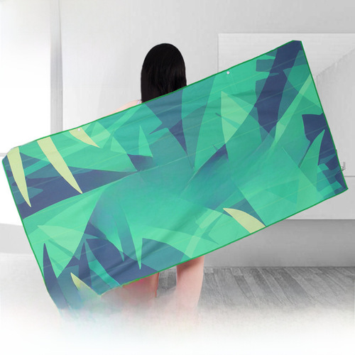 Ultra-fine Fiber Fleece Double-Side Beach Towel Quick-Dry Absorbent Printed Beach Bath Towel Swimming Sunshade Scarf