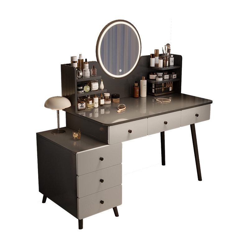 Tocador Dormitorio Armario de maquillaje moderno simple 2024 Nuevo armario de almacenamiento pequeño Escritorio de maquillaje de escritorio integrado
