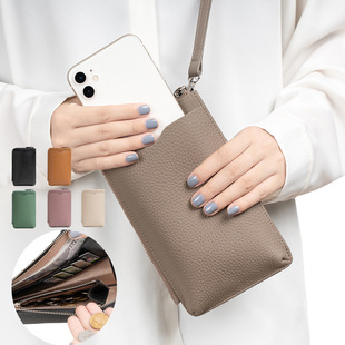Genuine Leather Mobile Phone Bag for Women Cross-Body New Export First-Layer Cowhide Bag for Women Fashionable Shoulder Mobile Phone Small Bag Mini