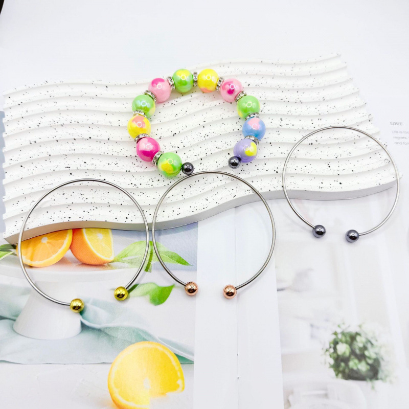 DIY Beaded Bracelet Amazon Couple Bracelet Creative Beaded Bracelet Double Opening Bracelet Cross-Border Hot Sale