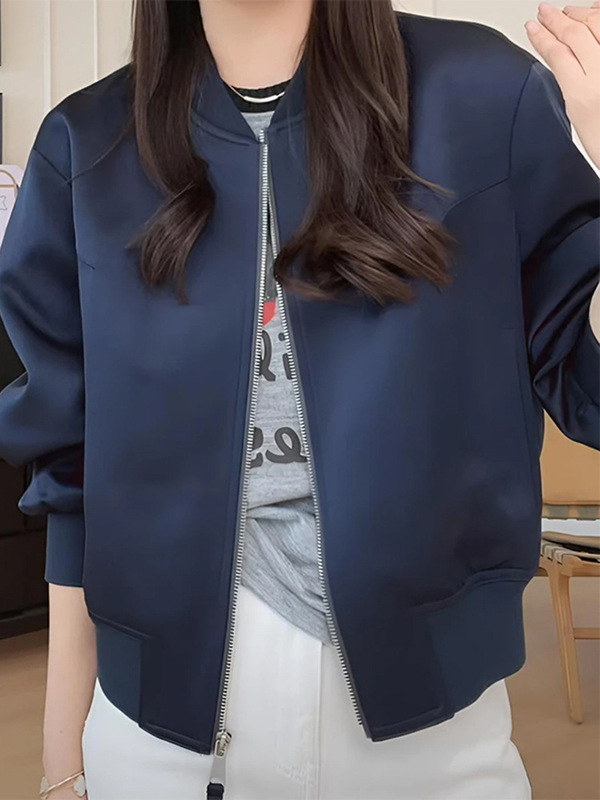 秋季美式小个子藏青色休闲短款棒球服外套外套秋装女款2025年新款|undefined