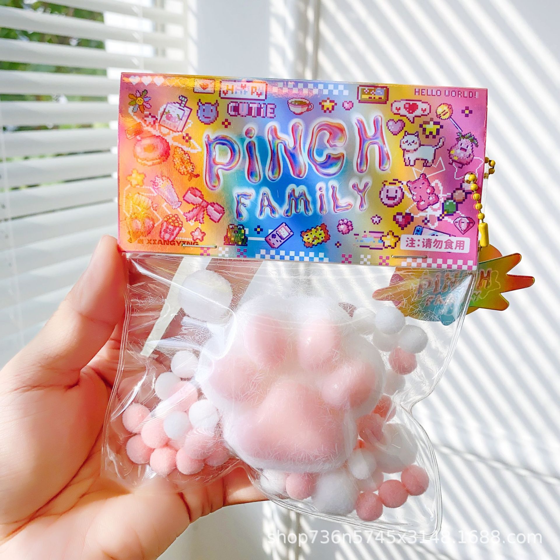 Pinch pinch pastel descompresible peluche gato garra caja ciega bolsa ciega rebote lento alivio de presión juguetes puestos