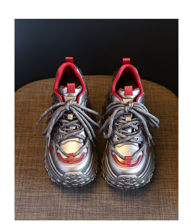Giày sneaker nữ đế dày độn cao bên trong, phong cách thể thao thường ngày — Màu be chi tiết 22