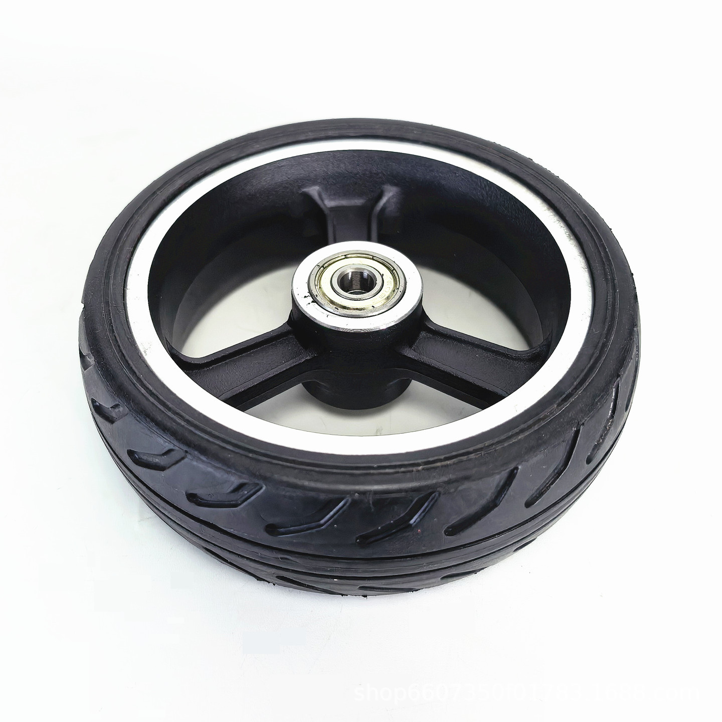 5-inch 5x1.6 electric scooter shopping cart tire assembly, no inflation required, puncture-resistant, 5x2 solid tire, complete wheel