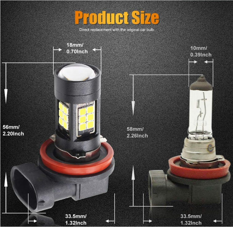 Lámpara de niebla delantera H7 3030 27smd de alta potencia luz de niebla delantera H7 27led faro luz de niebla