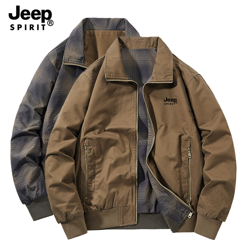 2025 весна и осень новая мужская повседневная двухсторонняя куртка с отворотом мужская минималистская ватная куртка для сабли 1920