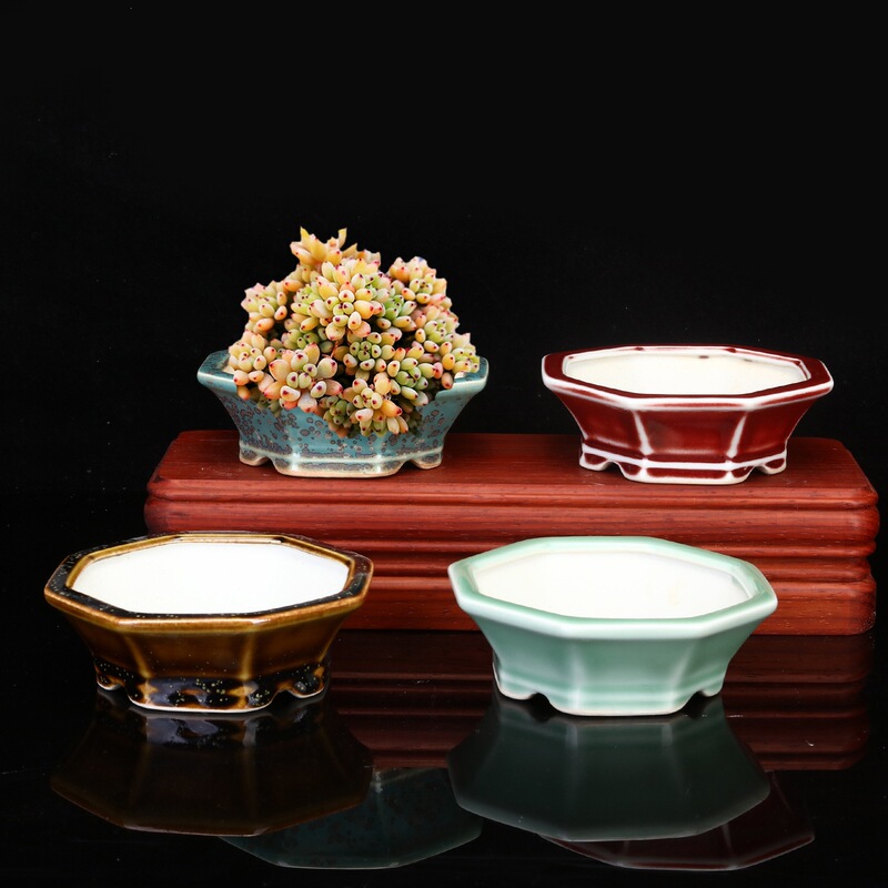 Ceramic Kiln-Transformed Flower Pots, Mini Succulent Pots, Hexagonal Planters, Office Desktop Green Plants, Small Bonsai Pots, Factory Wholesale Ceramic Kiln-Transformed Flower Pots, Mini Succulent Pots, Hexagonal Planters, Office Desktop Green Plants, Small Bonsai Pots, Factory Wholesale
