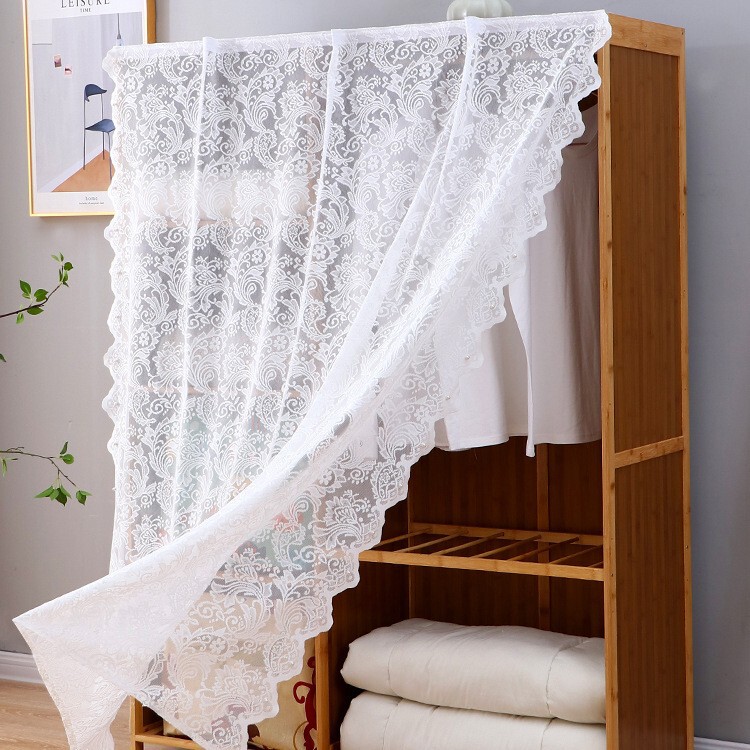 No-Drill Cabinet Curtain, New Style Lace Magic Tape Curtain, Shoe Rack Wardrobe Dustproof Curtain, Door Curtain