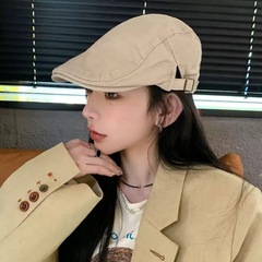 港风潮流复古前进帽简约帽子女秋季韩版画家时尚个性男报童贝雷帽