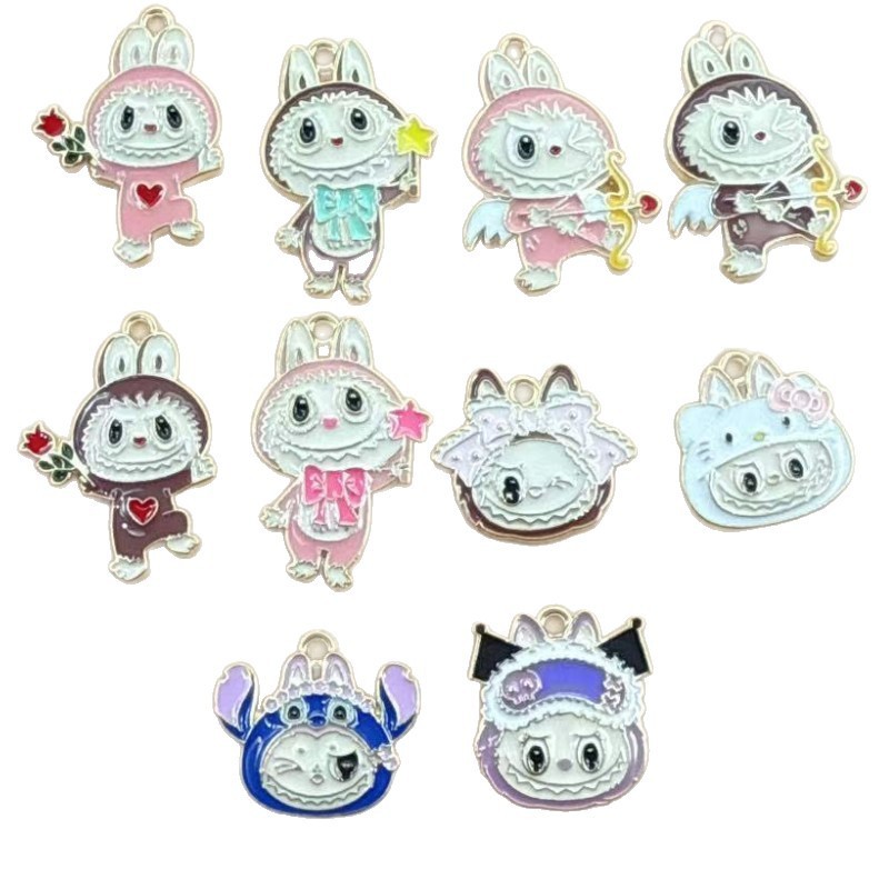 アニメ漫画かわいいラブブペンダント合金ドリップオイル DIY イヤリングキーホルダーネックレス手作りアクセサリー作り|undefined