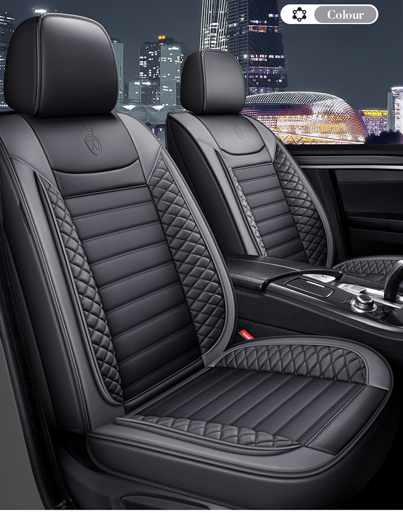 Funda de asiento de coche, funda de asiento de cuero general para las cuatro estaciones, funda de asiento de coche, funda de cojín, funda de asiento envolvente, funda de asiento_voghion.com