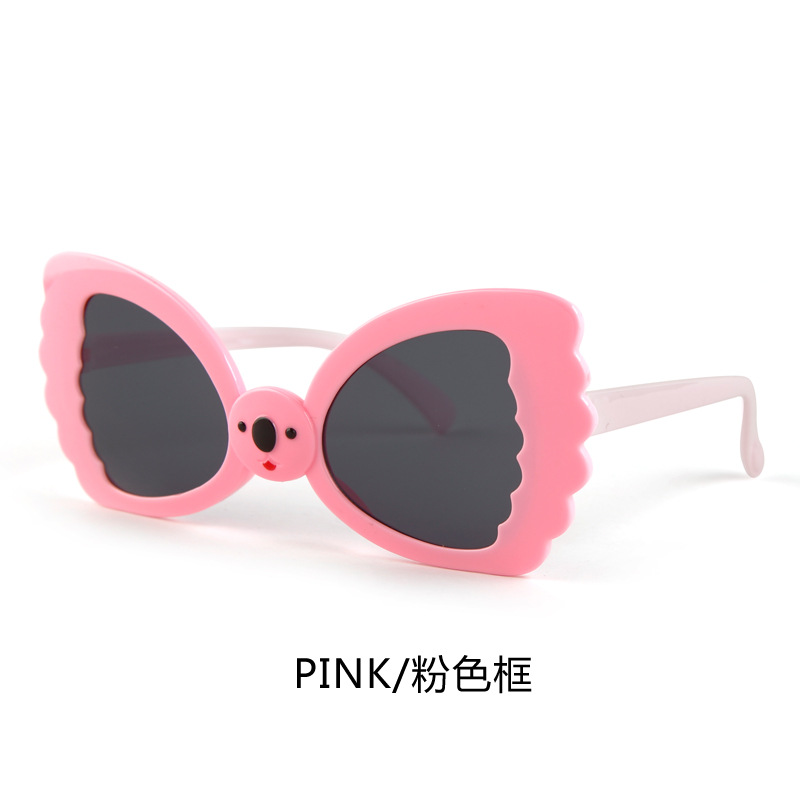 Niños, niñas y niños, gafas de sol, arco, marco de forma especial, gafas de color caramelo, moda cóncava, gafas de sol extrañas