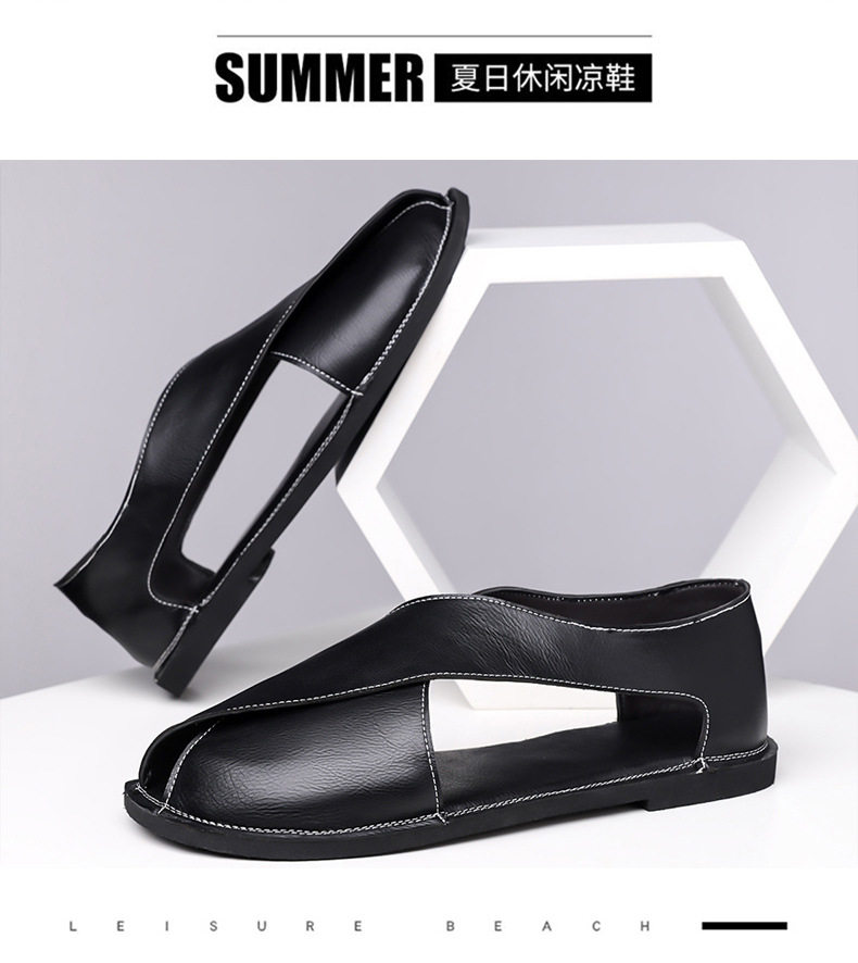 Dép sandal nam quai ngang kiểu La Mã cổ điển, thoáng khí, đế cao su — nâu, đen chi tiết 22