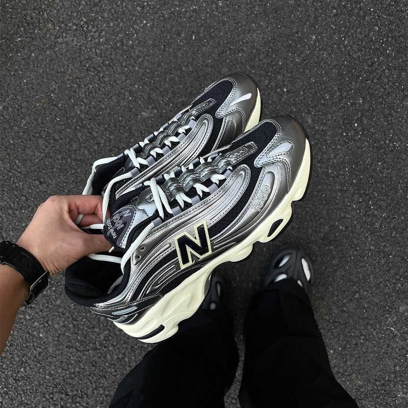 2025国境を越えた莆田靴純原NB 1000男女カップル復古液体銀運動厚い底父靴|undefined