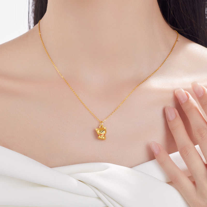 999 순금 라인 도그 + S925 금도금 체인