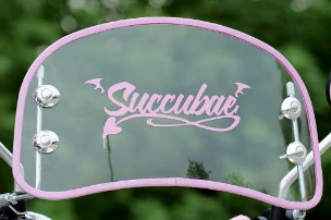 Retro Modified Front Windshield — Motorcycle front windshield - pe-material-30-pink-edge-transparent-windshield-sticker