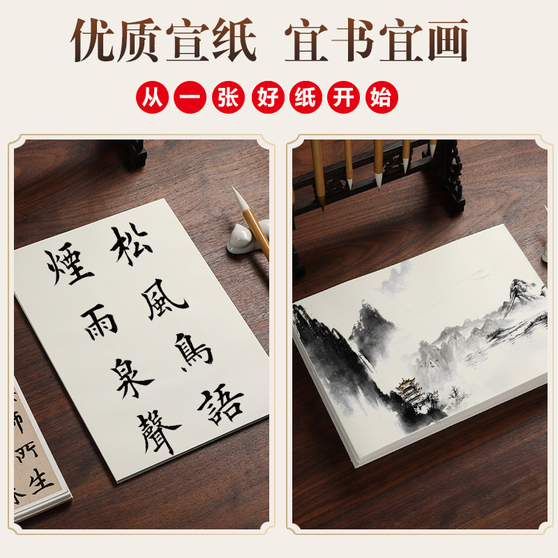 焕琦初学者练习纸加厚宣纸书法纸半生半熟生宣国画写意毛笔