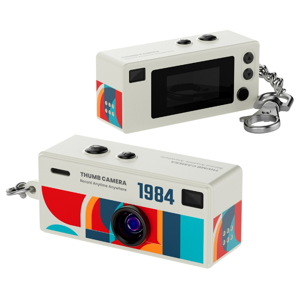 Cámara de pulgar retro fiesta estudiantil pequeña cámara portátil fotográfica de video bolsillo fotográfico moda juegos colgantes
