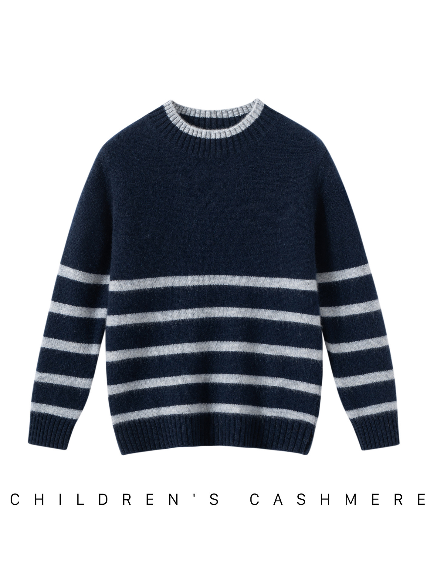 Striped children's turtleneck cashmere sweater, color-blocked, base layer top, new autumn/winter style for men and women, pullover cashmere sweater.