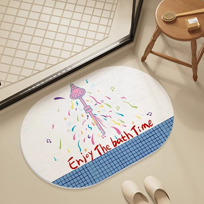 Avtomobil döşəmə paspasları, Foot Mat - shower-note-type-a-oval-white-bottom-396009cm