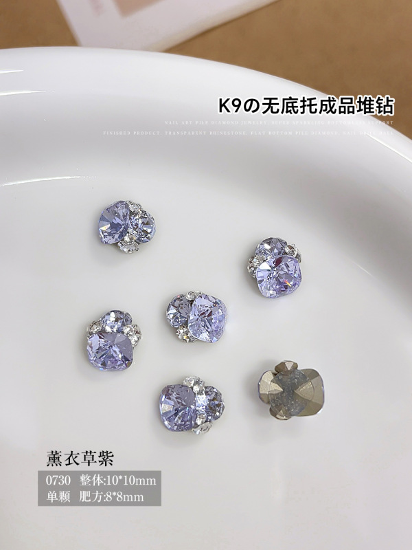 K9 ネイルアートジュエリー完成品底なし太い正方形の積み重ねダイヤモンド超光沢のあるホワイト多用途特殊形状ネイルアートダイヤモンドボール装飾|undefined