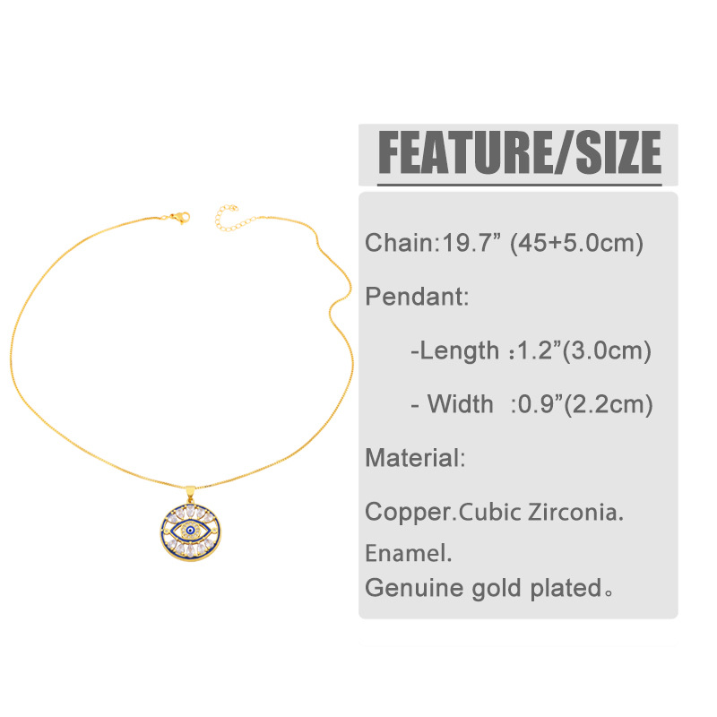 New Fashion Zircon Demon Dripping Eye Pendent Necklace Wholesale Nihaojewelry display picture 2