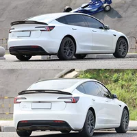 Подходит для модели 3 Tesla edamame 3 хвостового плавника из настоящего углеродного волокна, вырезанного автомобильного спойлера, модификации