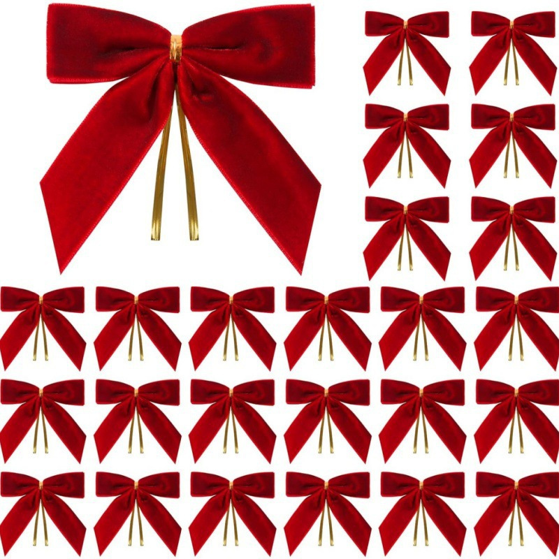 クロスボーダースポット 2.5 センチメートルベルベットリボンクリスマスツリー装飾ペンダントクリスマス雰囲気装飾小道具|undefined