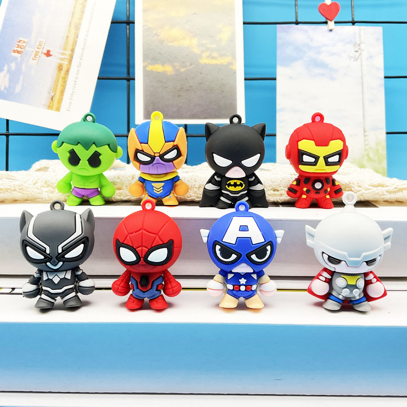 Q-Version Marvel Avengers Series Keychain Pendant Spider-Man Batman Captain America Business Gift