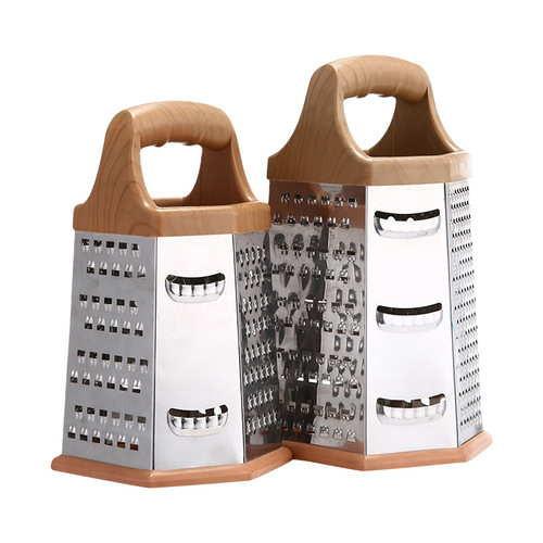 New wood grain six-sided multifunctional vegetable and fruit chopper, stainless steel peeler, kitchen small tool